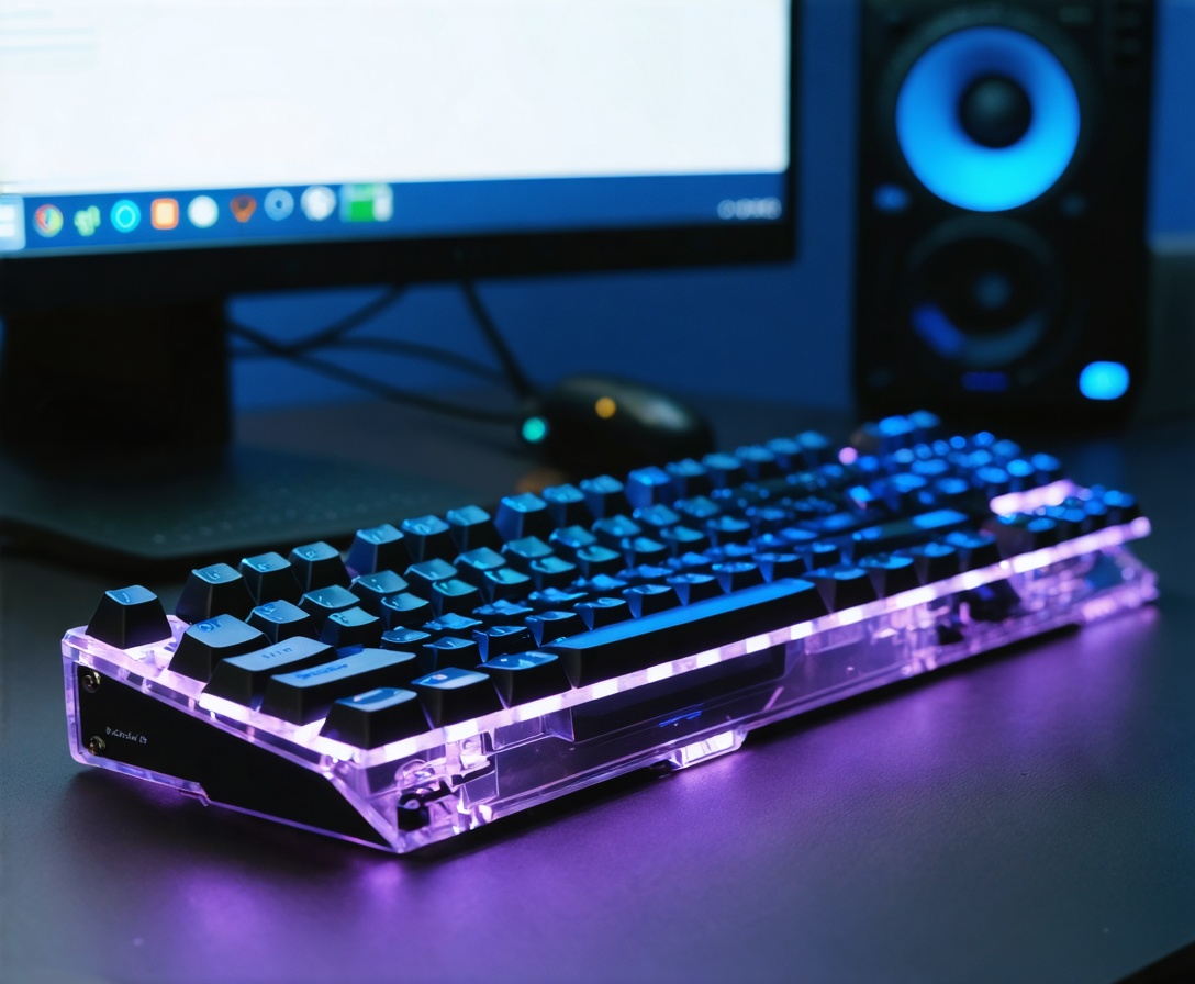 Макросъемка механической клавиатуры с RGB подсветкой