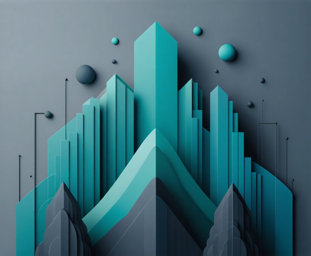 Абстрактное представление роста и инвестиций в бирюзовых тонах